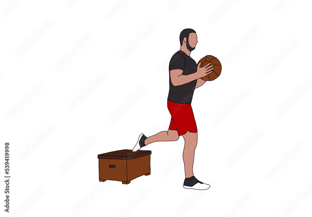 Fototapeta premium Weighted Bulgarian Squat