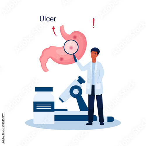 World Digestive Health Day, illustration stomach disease concept, ulcer stomach