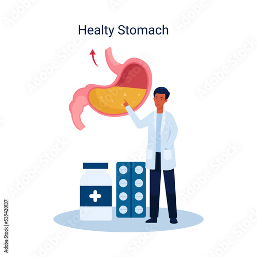 World Digestive Health Day, healthy stomach concept illustration