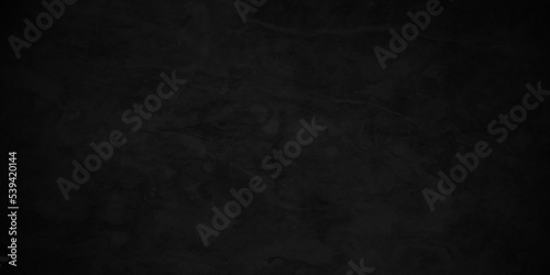 Dark black grunge textured concrete background. Panorama dark grey black slate background or texture. Vector black concrete texture. Stone wall background. 