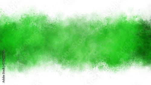 緑の水彩背景。ラフなペイント