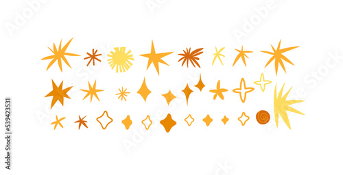 Hand drawn vector abstract graphic Merry Christmas, Happy new year clipart illustrations of cute stars ans splashes collection set isolated.Merry Christmas floral design background.Winter holiday art.