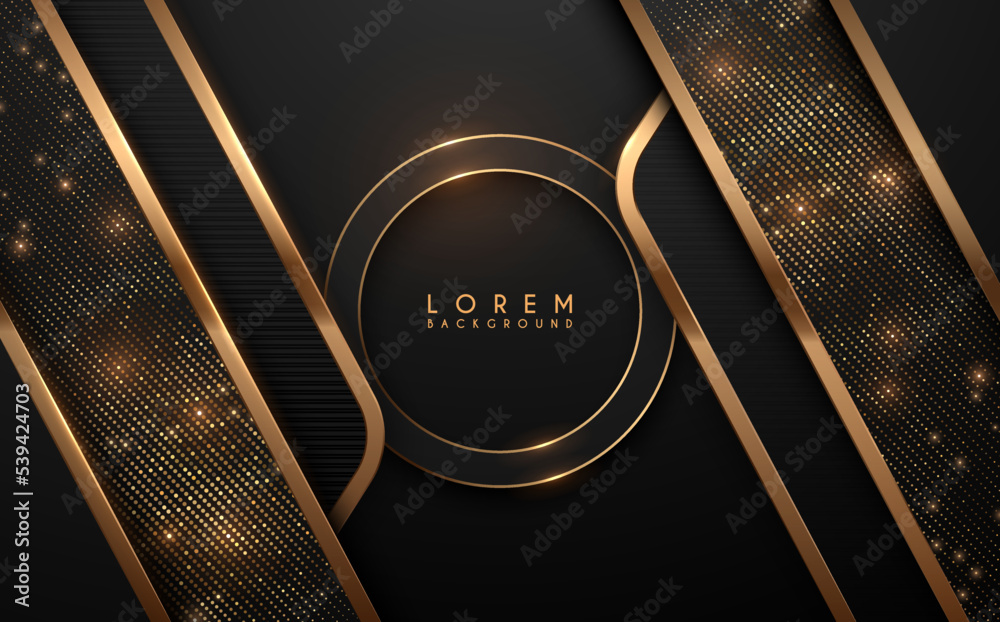 Abstract black and gold shapes background Stock Vector | Adobe Stock