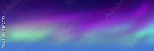 Polar lights, starry sky. Northern landscapes. Vector illustration.