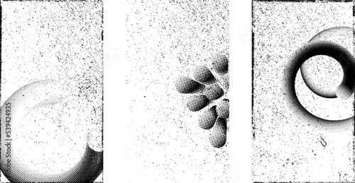 Social media covers with tiny roughen border frames. . grunge style . Post frame stories templates.  Layout for promotion .Media banner .Vector