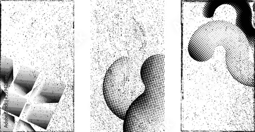 Social media covers with tiny roughen border frames. . grunge style . Post frame stories templates.  Layout for promotion .Media banner .Vector