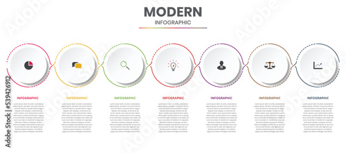 Modern infographic template vector with round button 