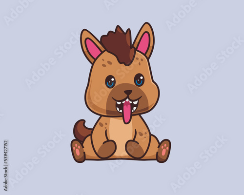 hyena sitting cartoon illustration style