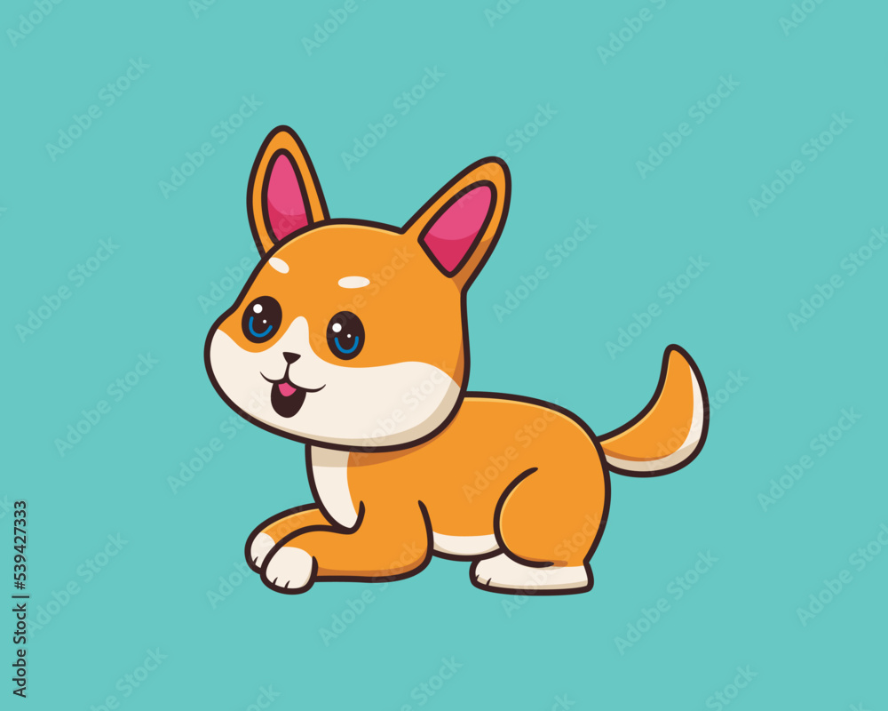 shiba inu posing cartoon illustration style shiba inu posing cartoon illustration style