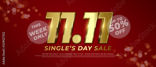 11.11 sale banner with luxury style background