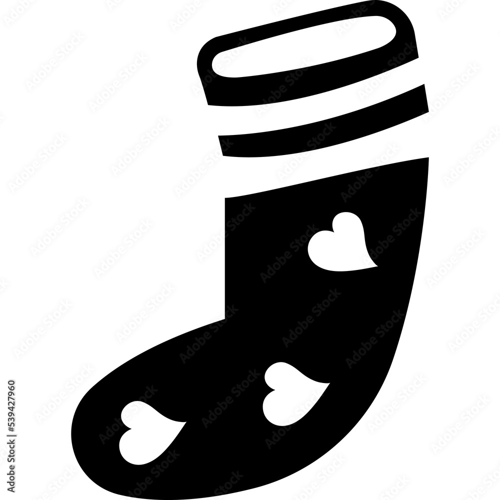 Obraz premium Christmas sock black
