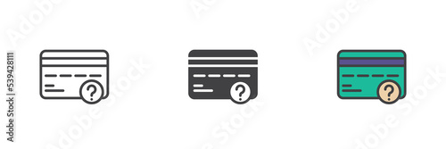 Credit card unknown transaction different style icon ses