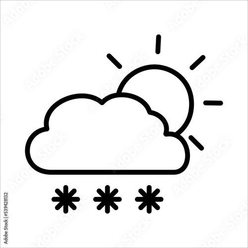 Cloudy Snow Icon Logo Design Vector Template Illustration Sign And Symbol Pixels Perfect