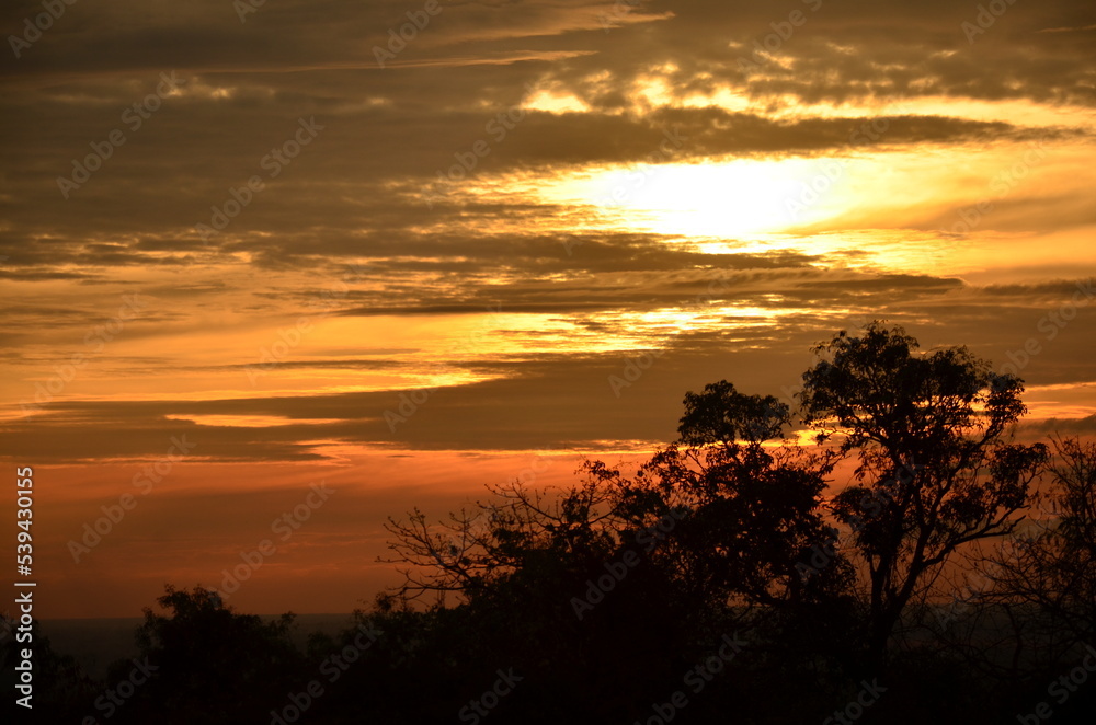 sunset over the river