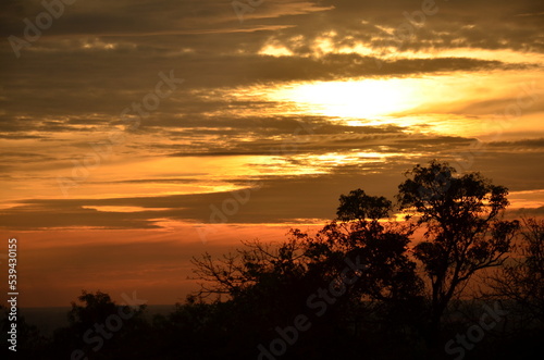 sunset over the river