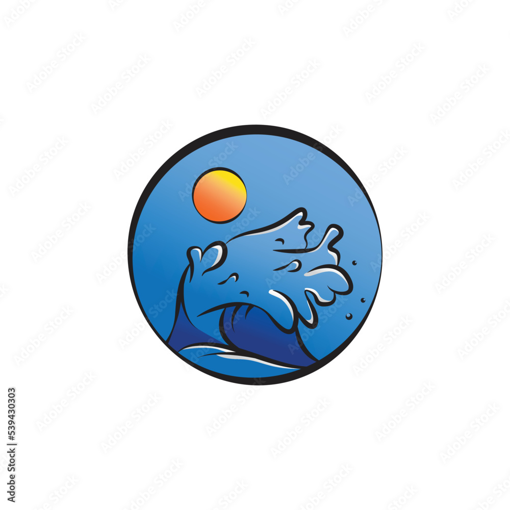 Ocean wave sign illustration vector design Ocean wave sign illustration vector design