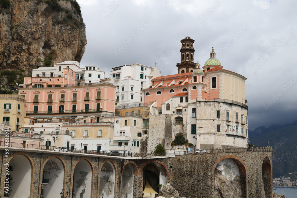 The characteristic village of Atrani on the Amalfi Coast, Italy