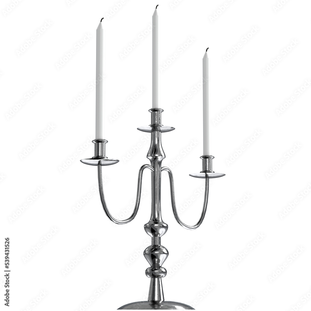 Fototapeta premium 3d rendering illustration of a 3 branches candelabrum