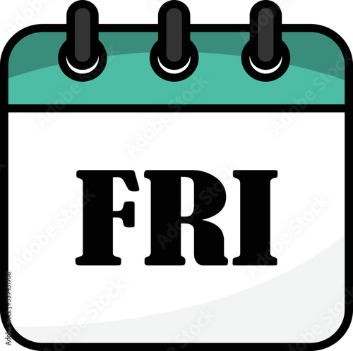 friday on white isolated background. Vector illustration