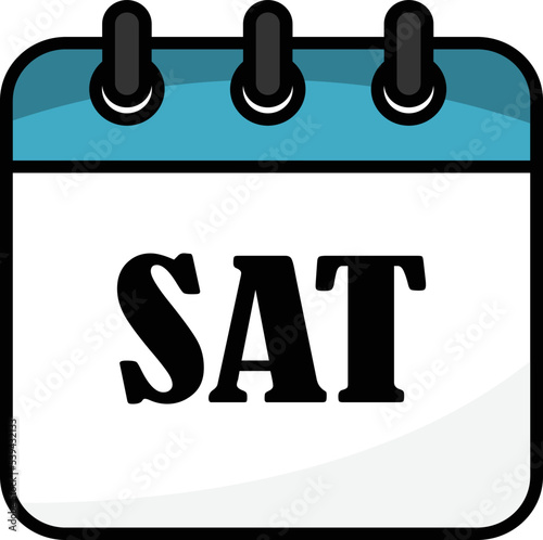 saturday on white isolated background. Vector illustration