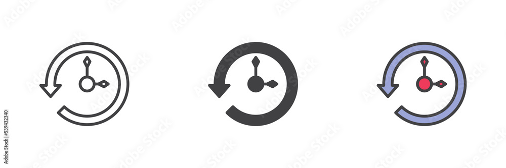 Countdown time different style icon set Countdown time different style icon set