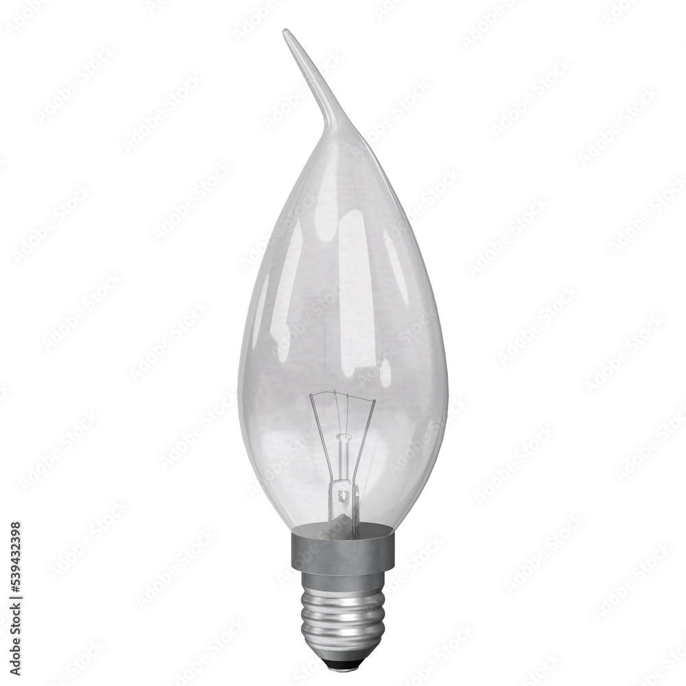 3d rendering illustration of a candle angular light bulb 3d rendering illustration of a candle angular light bulb