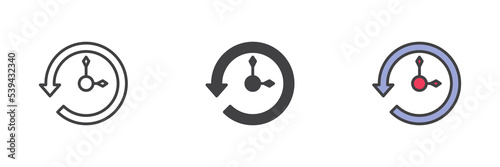 Countdown time different style icon set