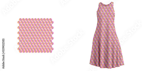 female dress design concept, color pattern