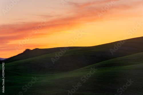 Beautiful  sunset over the countryside hills of Tuscany © Stefano Zaccaria