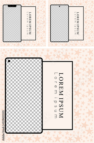 star design template with additional plain background cellphones that you can replace