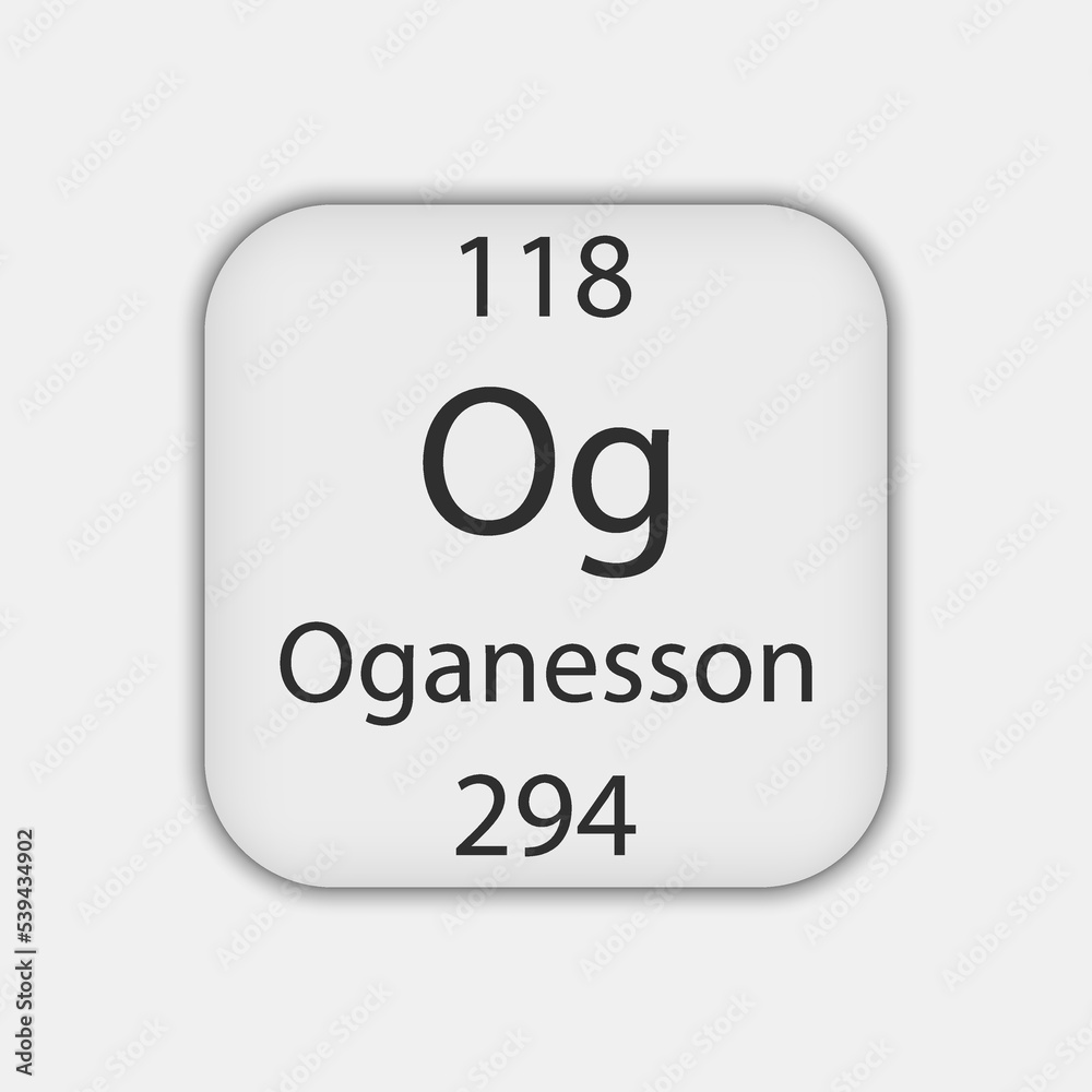 Oganesson symbol. Chemical element of the periodic table. Vector illustration. Oganesson symbol. Chemical element of the periodic table. Vector illustration.