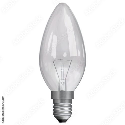 3d rendering illustration of a candle light bulb photo