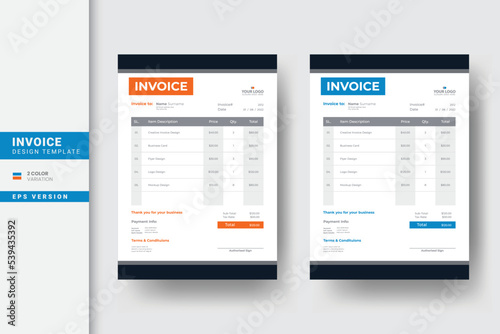 Creative business invoice design for business and company