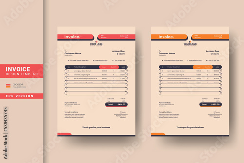 Creative business invoice design for business and company