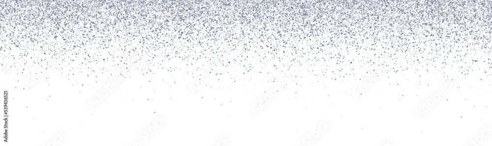 Wide silver falling glitter isolated PNG - obrazy, fototapety, plakaty 