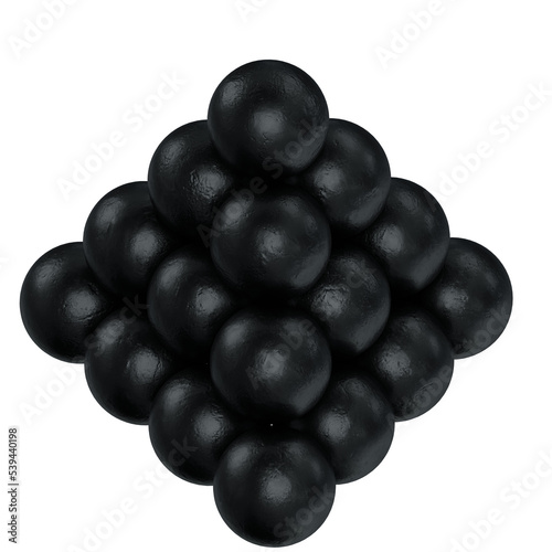 Bild auf Leinwand 3d rendering illustration of a stack of cannon balls