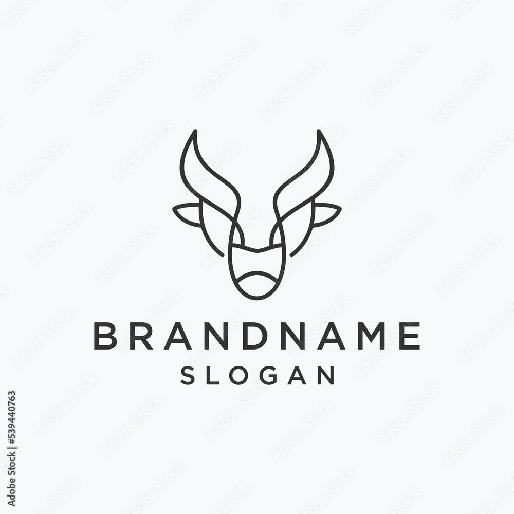Head bull logo template vector illustration design Head bull logo template vector illustration design