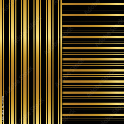 black and gold abstract striped seamless pattern