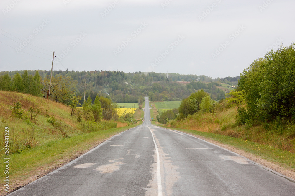 Road in the Latvia countryside