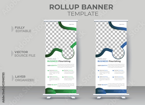 Rollup banner design for company promotion, creative corporate banner design