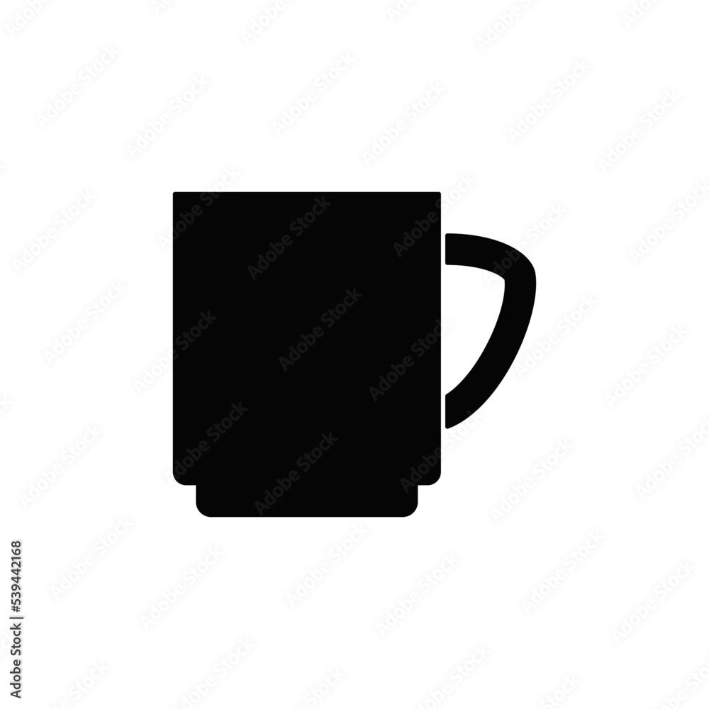 mug, coffee cup icon in black flat glyph, filled style isolated on white background mug, coffee cup icon in black flat glyph, filled style isolated on white background