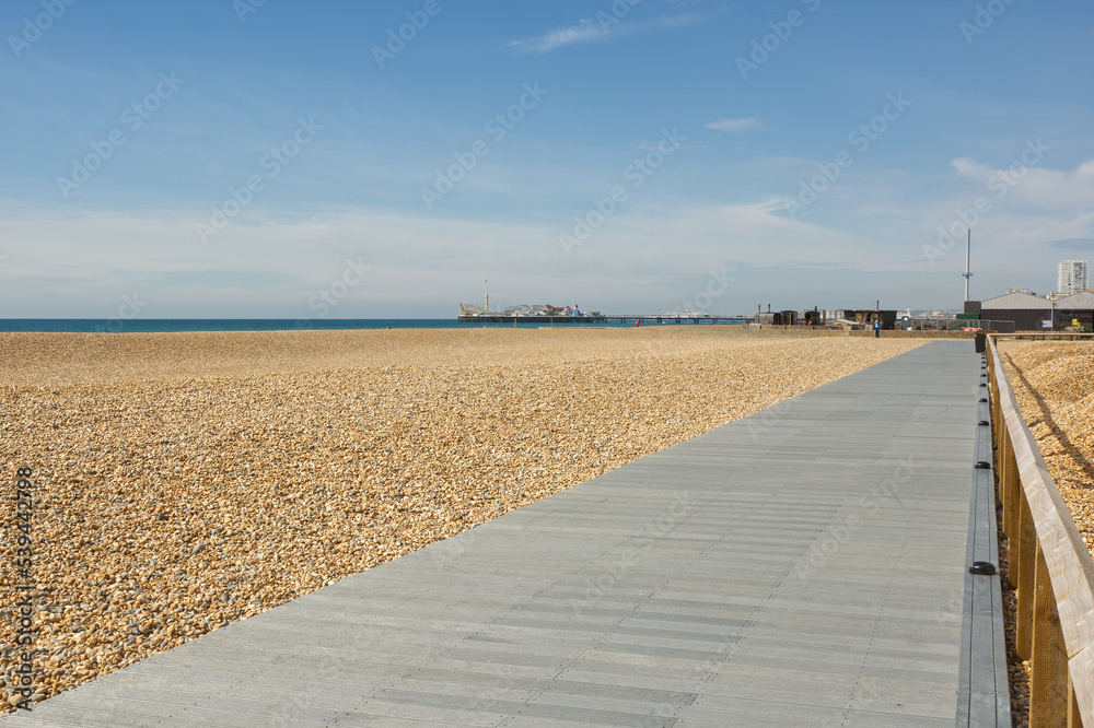 Boardwalk on Brighton beach, England