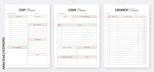 Study Planner Template Design. 3 Set of Minimalist Planners. Lesson Planner Template Design. Assignment Planner Template. Education Planner Template Design Set. Organizer & Schedule Planner.