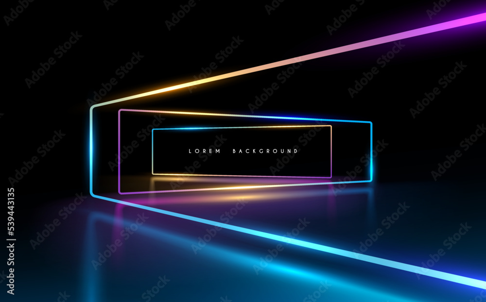 Abstract neon color frames background - obrazy, fototapety, plakaty 