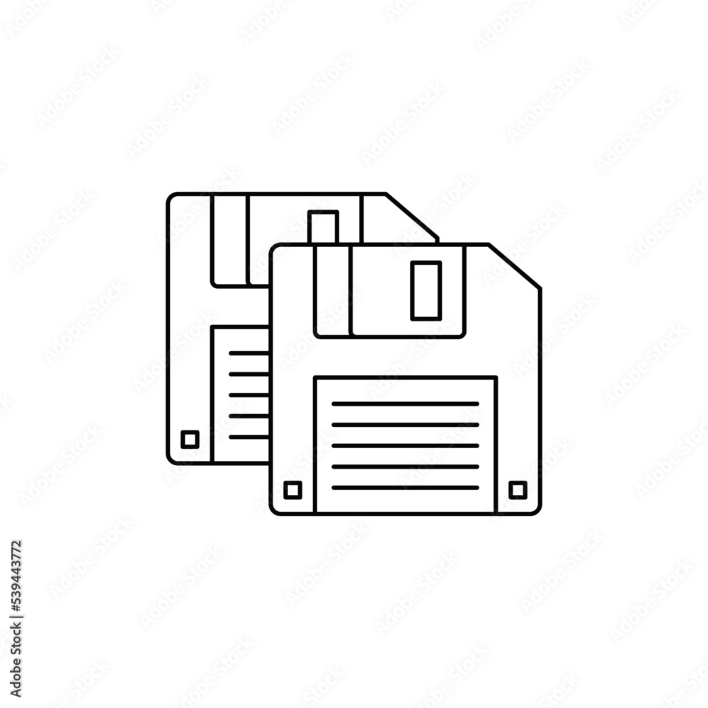 Save, Copy diskette data icon in line style icon, isolated on white background Save, Copy diskette data icon in line style icon, isolated on white background
