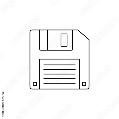 Diskette, floppy icon in line style icon, isolated on white background