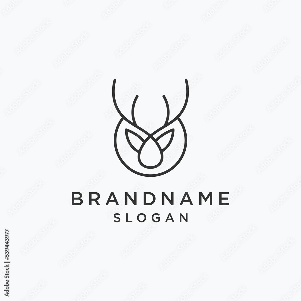 Head deer logo template vector illustration design Head deer logo template vector illustration design