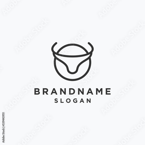 Head bull logo template vector illustration design