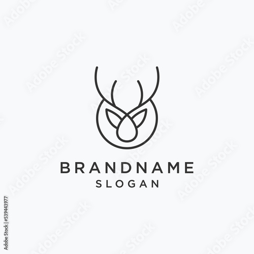Head deer logo template vector illustration design