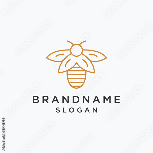 Honey bee logo template vector illustration design